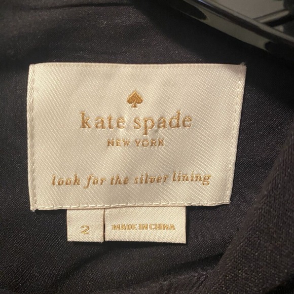 Kate Spade Dress Womens 2 Black Cocktail Sleeveless‎ Sheath Gold Zip Back Career - Picture 2 of 9